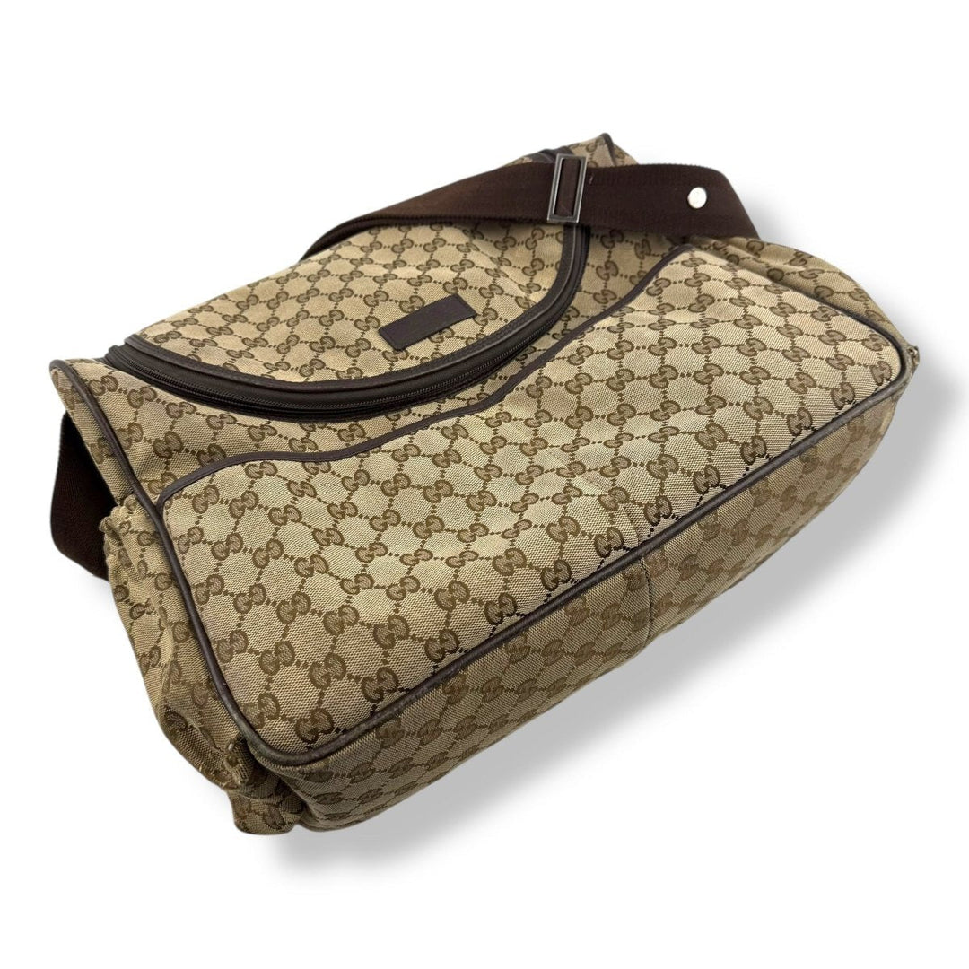 Gucci GG Canvas Beige Large Baby Changing Bag - Lux Central