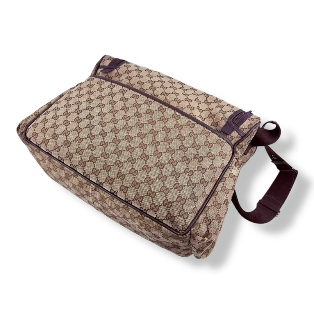 Gucci GG Canvas Beige Large Baby Changing Bag - Lux Central