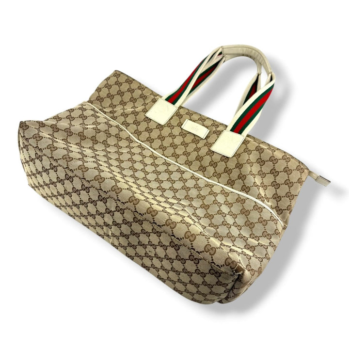 Gucci GG Canvas Beige Tote Bag - Lux Central