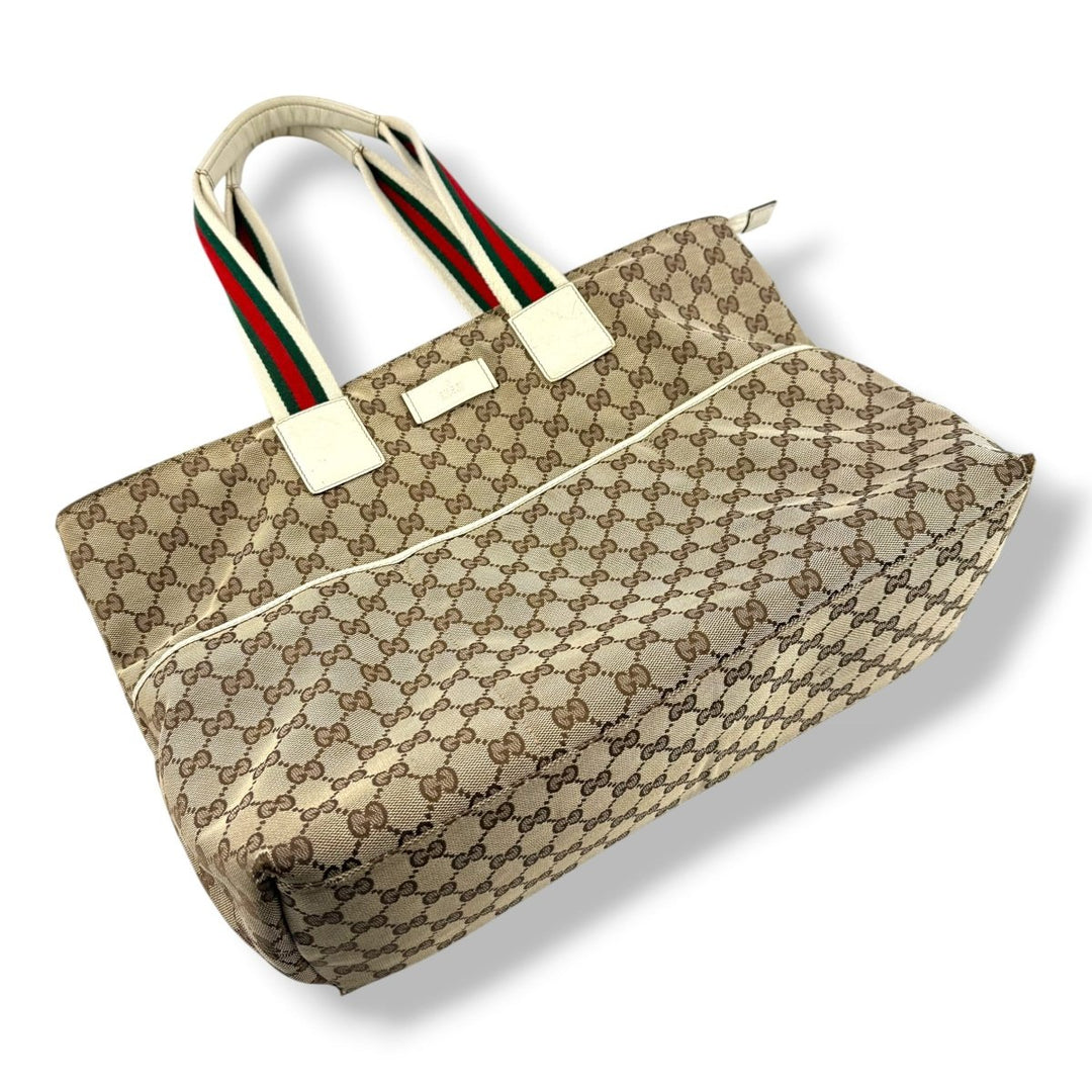 Gucci GG Canvas Beige Tote Bag - Lux Central
