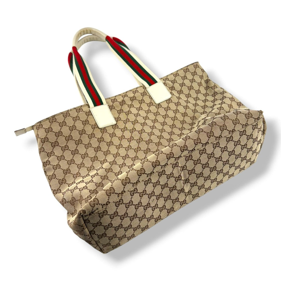 Gucci GG Canvas Beige Tote Bag - Lux Central