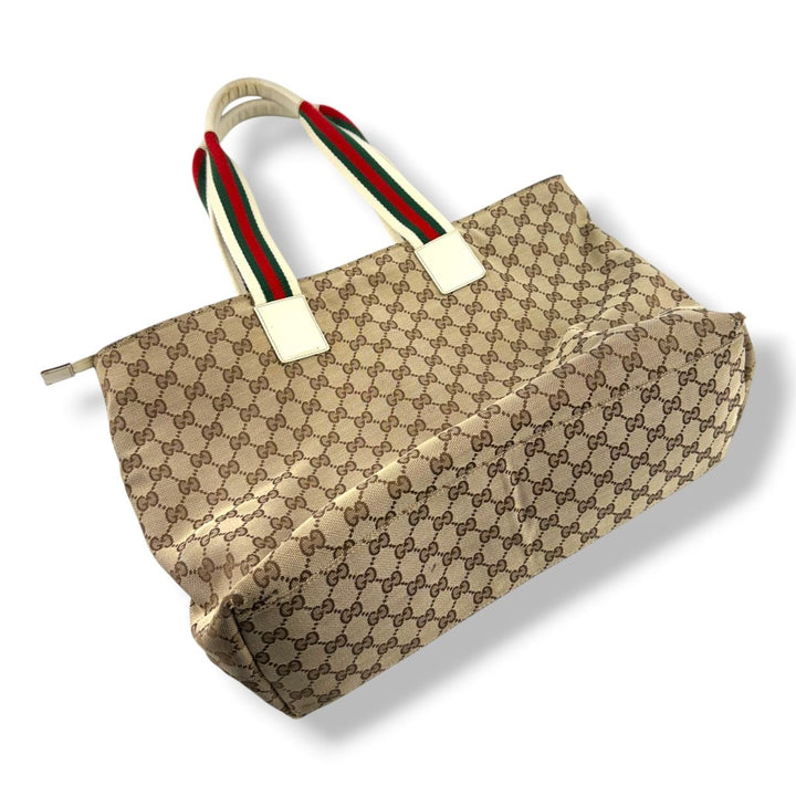 Gucci GG Canvas Beige Tote Bag - Lux Central