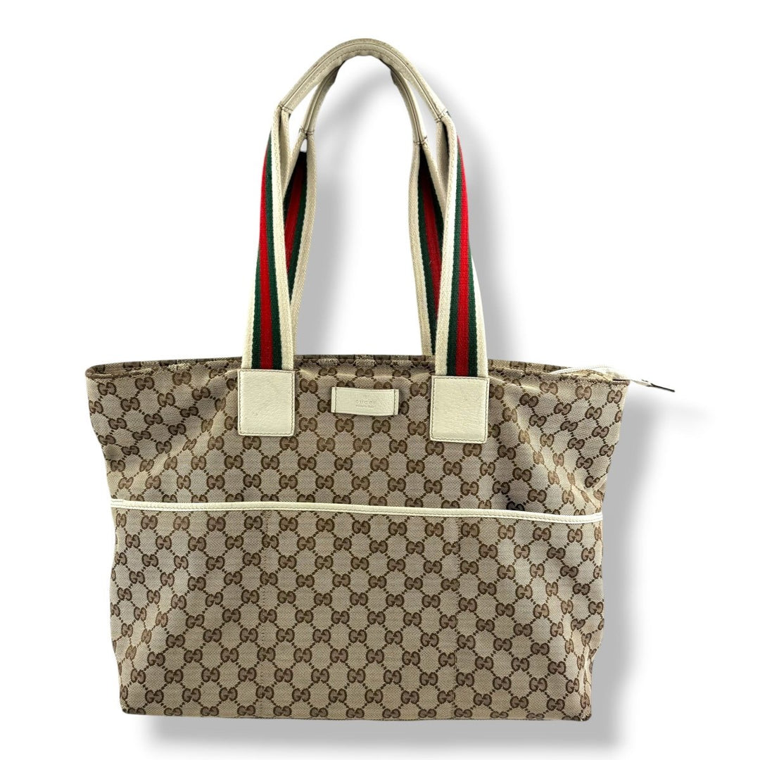 Gucci GG Canvas Beige Tote Bag - Lux Central