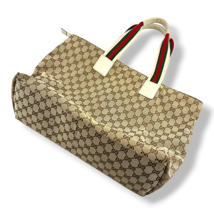 Gucci GG Canvas Beige Tote Bag - Lux Central