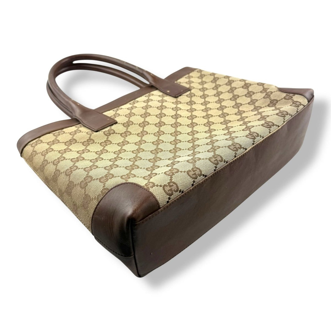 Gucci GG Canvas Beige Tote Handbag - Lux Central