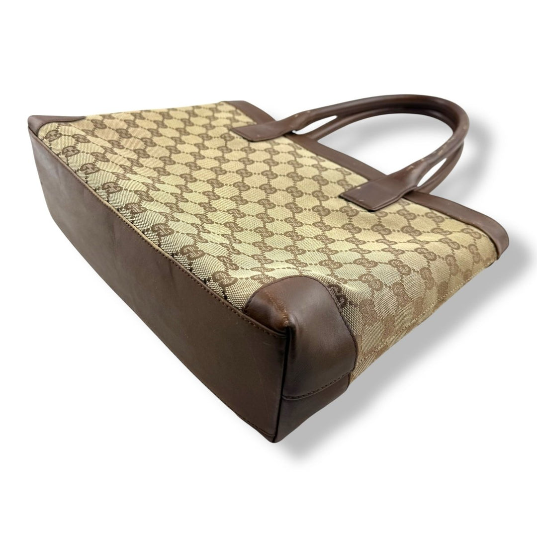 Gucci GG Canvas Beige Tote Handbag - Lux Central