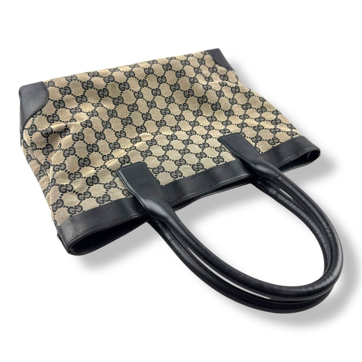 Gucci GG Canvas Beige Tote Handbag - Lux Central
