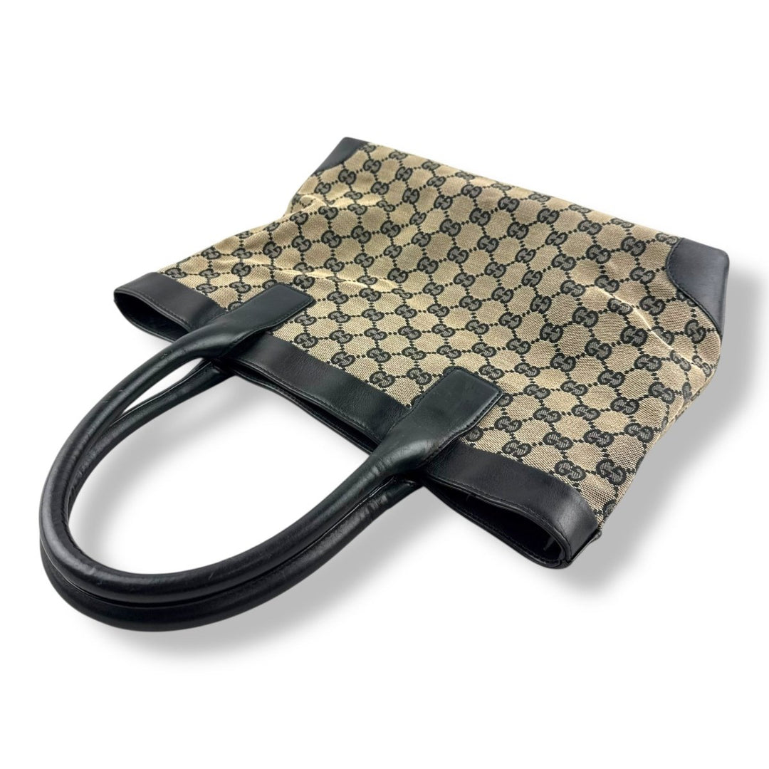 Gucci GG Canvas Beige Tote Handbag - Lux Central