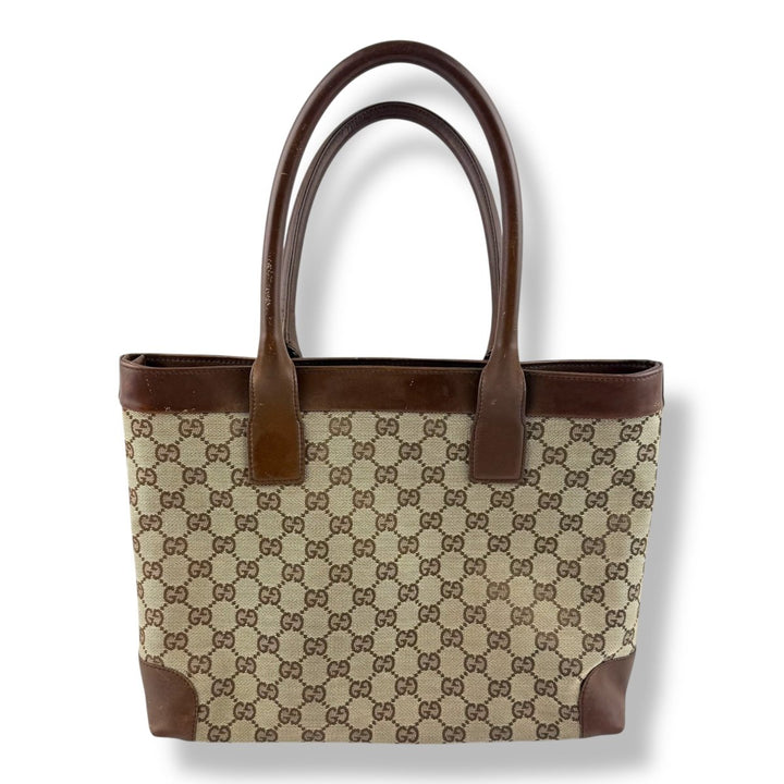 Gucci GG Canvas Beige Tote Handbag - Lux Central