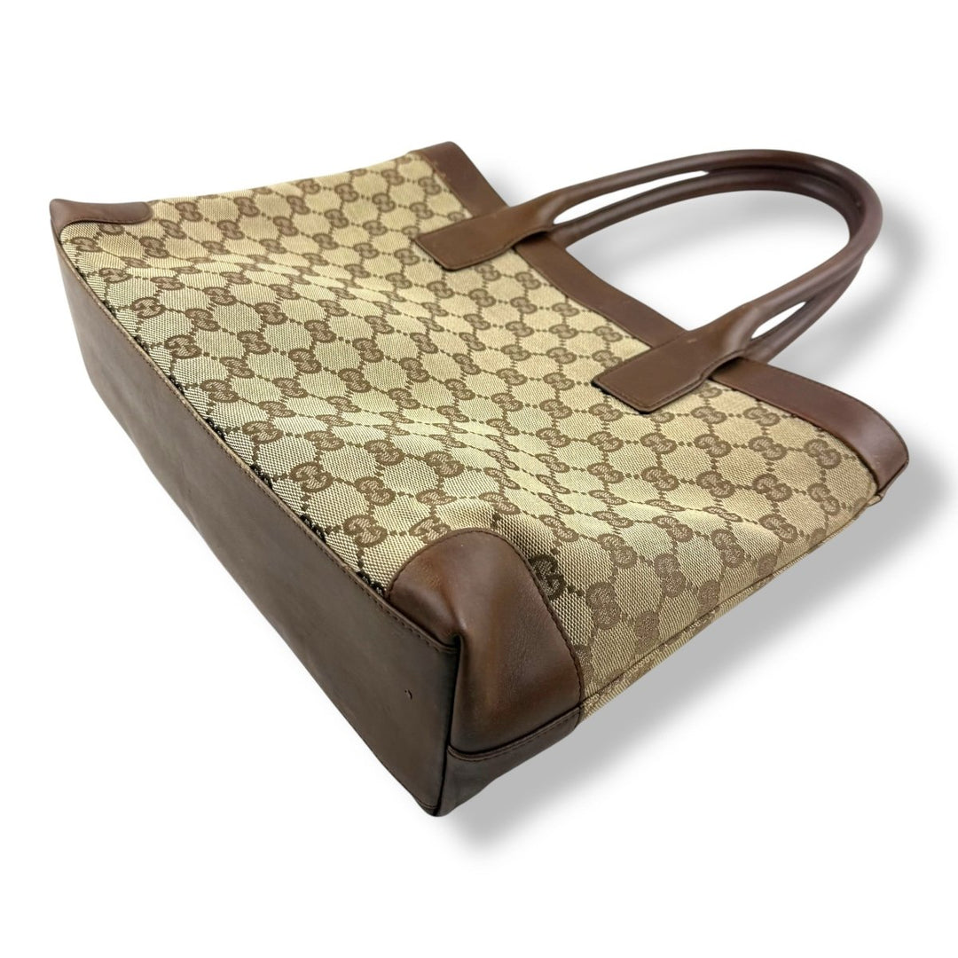 Gucci GG Canvas Beige Tote Handbag - Lux Central