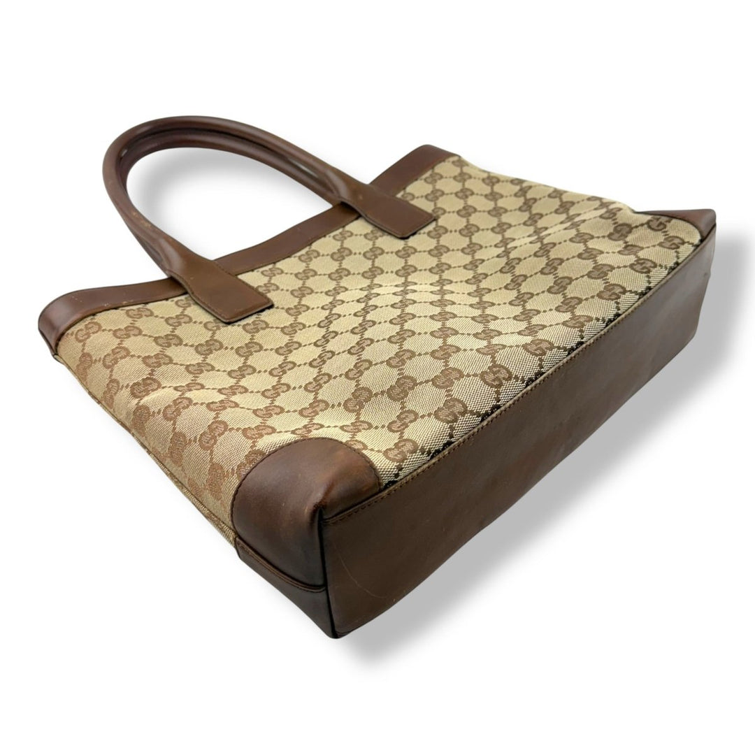 Gucci GG Canvas Beige Tote Handbag - Lux Central