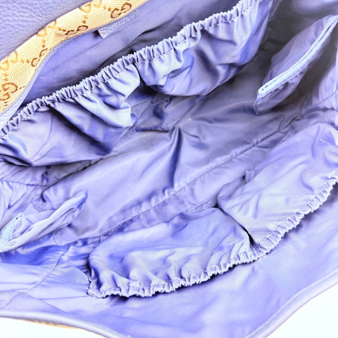 Gucci GG Canvas Beige/Navy Large Baby Changing Bag - Lux Central