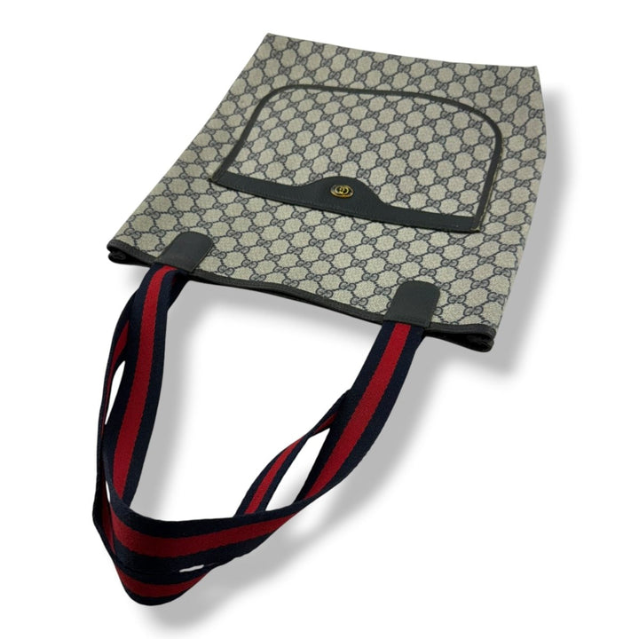 Gucci GG Canvas Beige/Navy Tote Bag - Lux Central