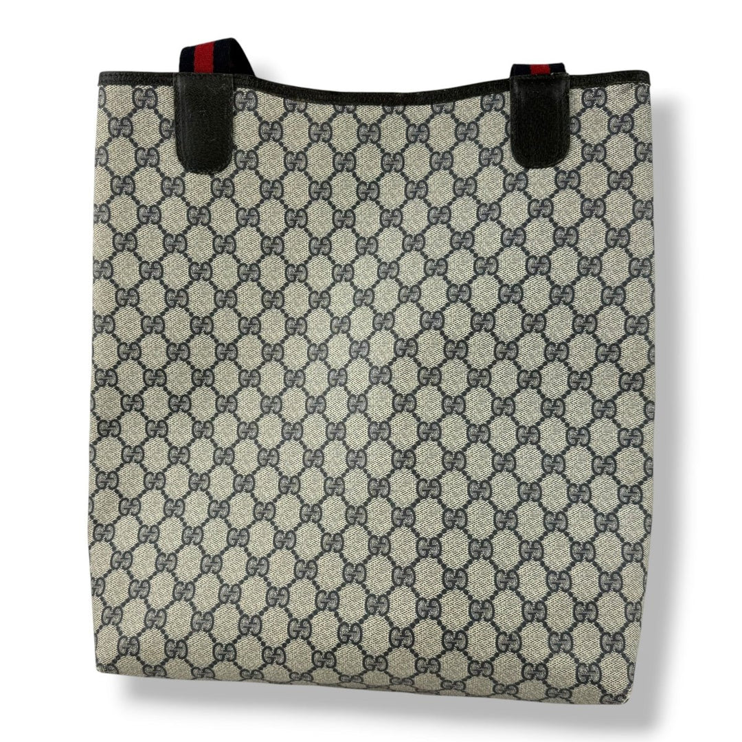 Gucci GG Canvas Beige/Navy Tote Bag - Lux Central