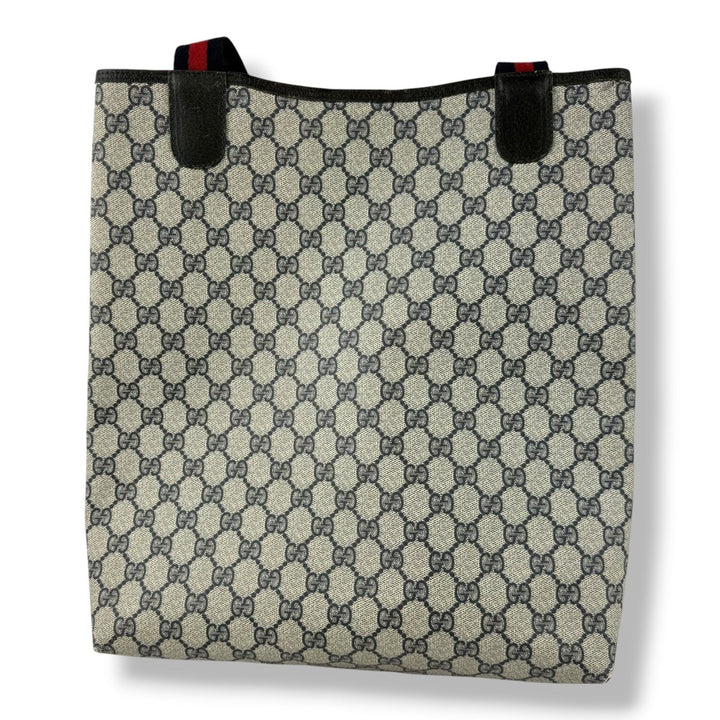 Gucci GG Canvas Beige/Navy Tote Bag - Lux Central