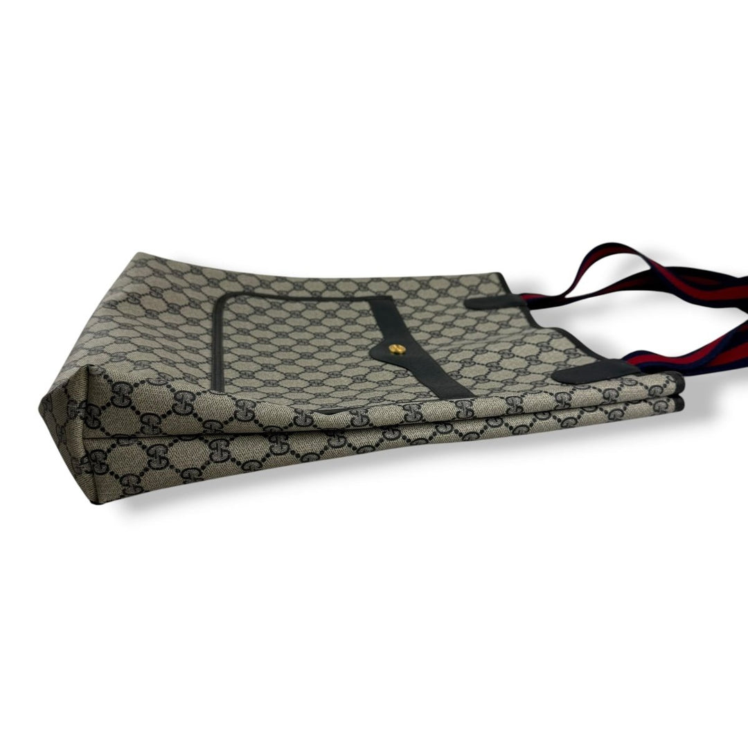Gucci GG Canvas Beige/Navy Tote Bag - Lux Central
