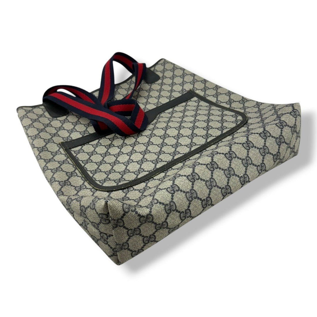 Gucci GG Canvas Beige/Navy Tote Bag - Lux Central