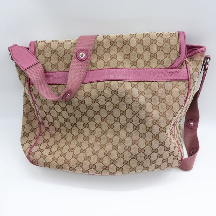 Gucci GG Canvas Beige/Pink Large Baby Changing Bag - Lux Central