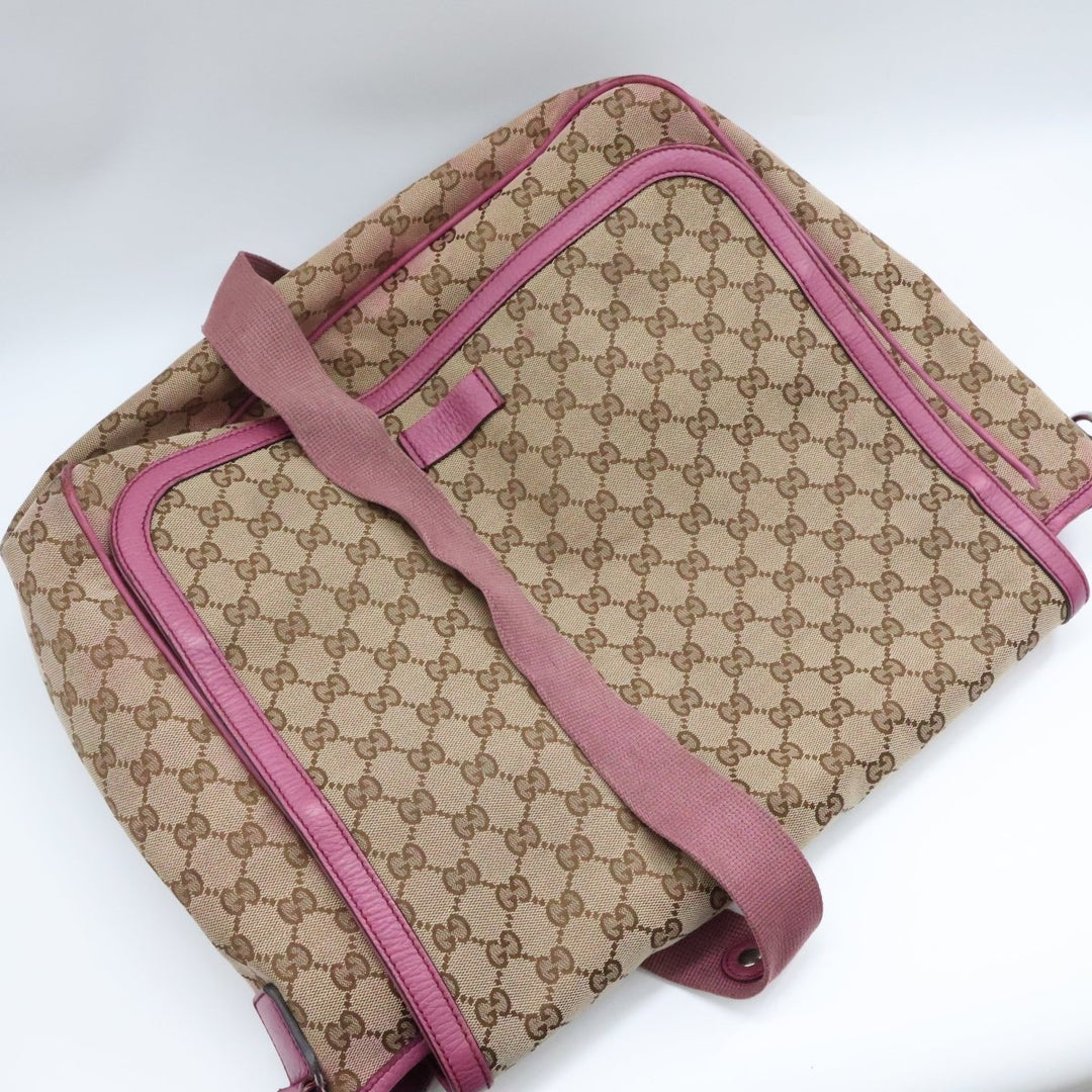 Gucci GG Canvas Beige/Pink Large Baby Changing Bag - Lux Central