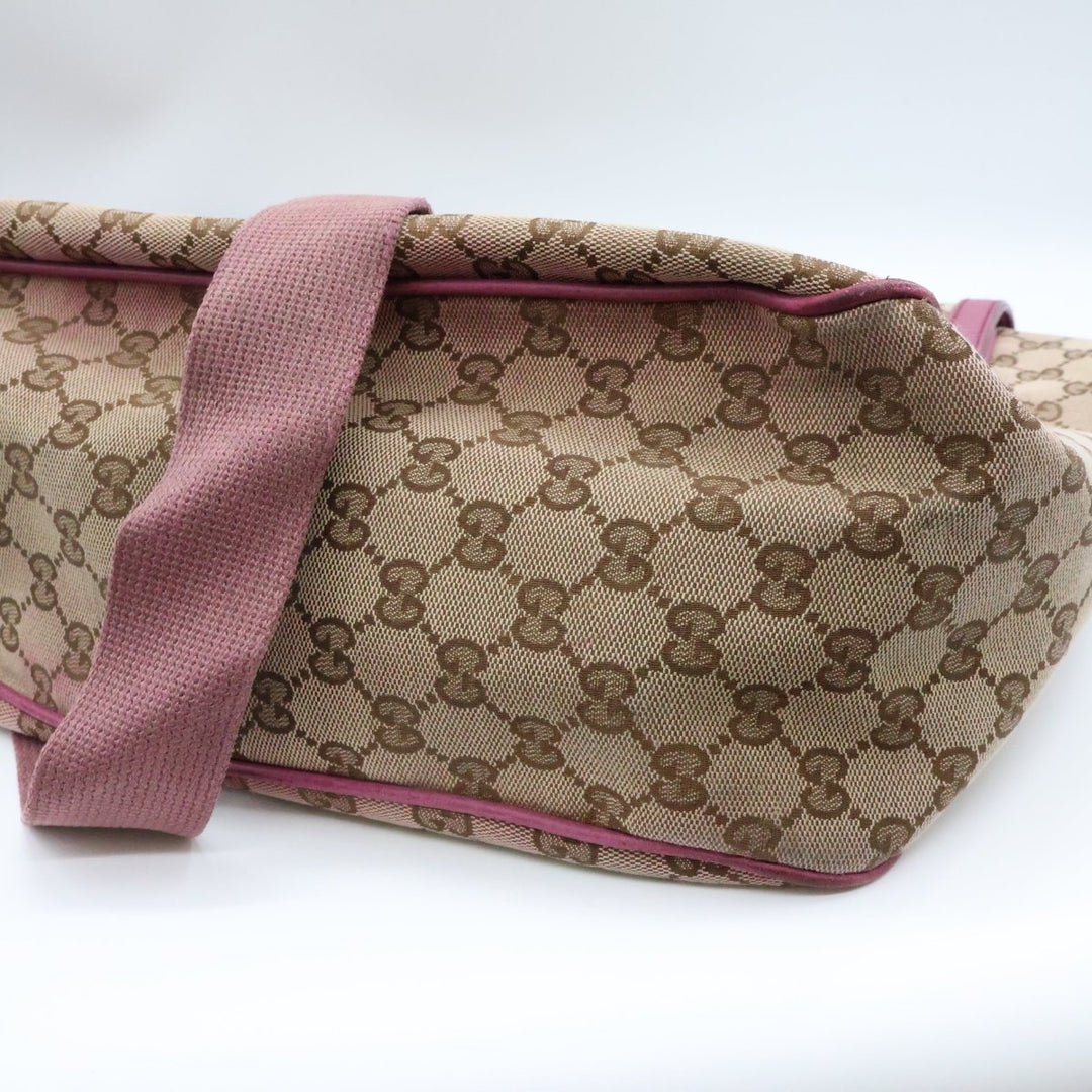 Gucci GG Canvas Beige/Pink Large Baby Changing Bag - Lux Central