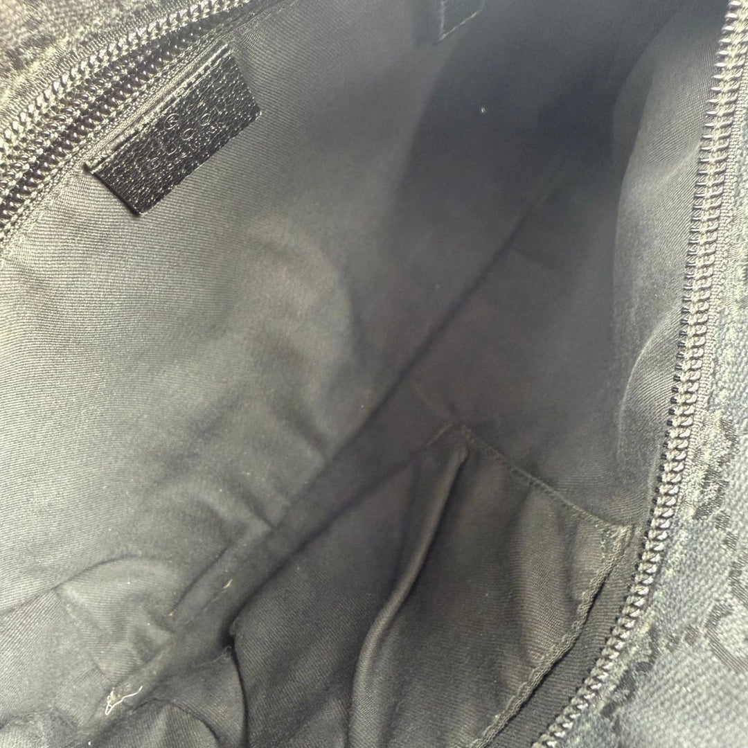 Gucci GG Canvas Black Monogram Sherry Line Messenger Bag - Lux Central
