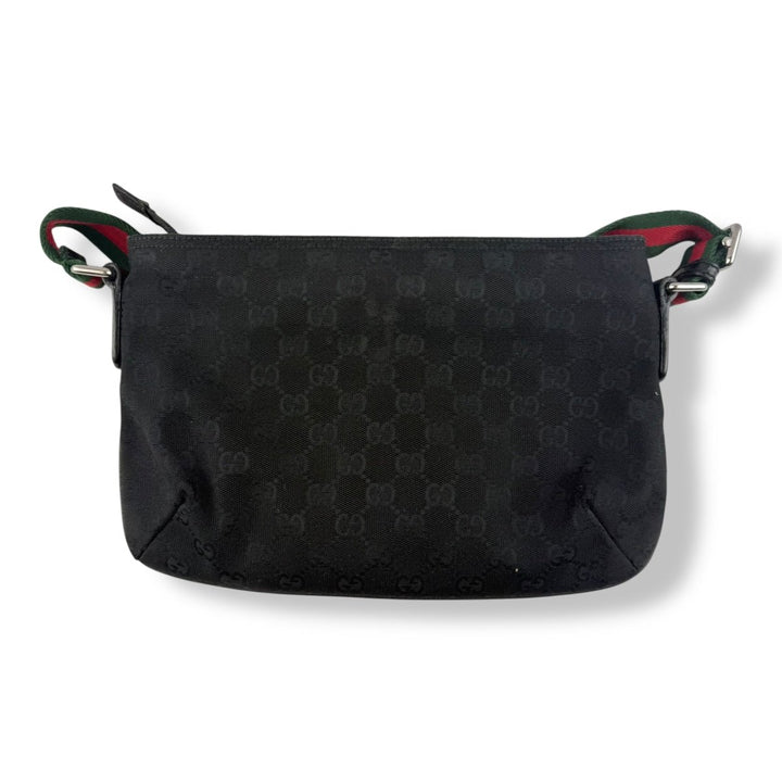 Gucci GG Canvas Black Monogram Sherry Line Messenger Bag - Lux Central