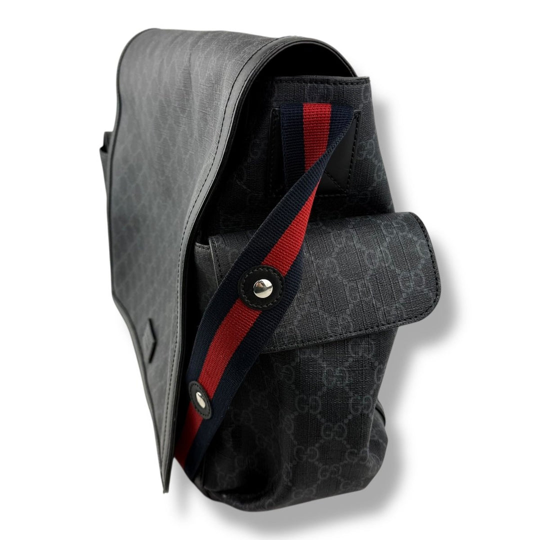 Gucci GG Canvas Black Supreme Monogram Large Baby Changing Bag - Lux Central