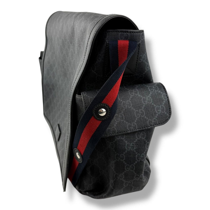 Gucci GG Canvas Black Supreme Monogram Large Baby Changing Bag - Lux Central