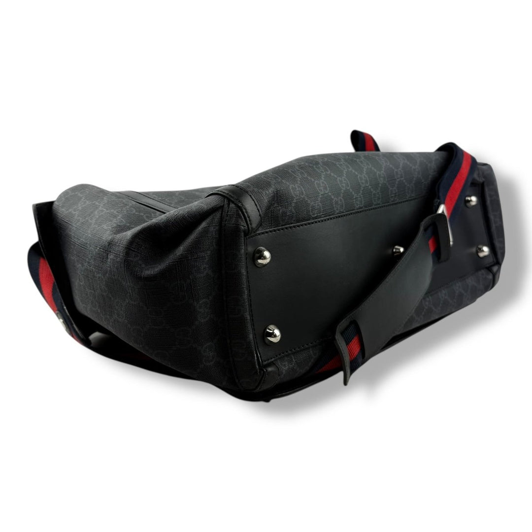 Gucci GG Canvas Black Supreme Monogram Large Baby Changing Bag - Lux Central
