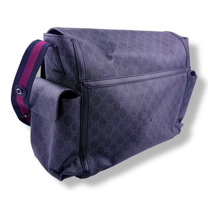 Gucci GG Canvas Black Supreme Monogram Large Baby Changing Bag - Lux Central