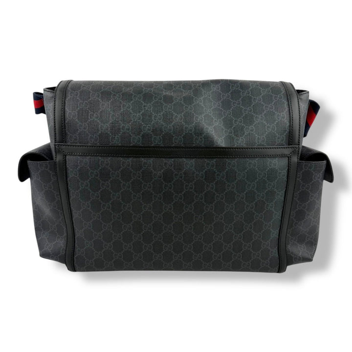 Gucci GG Canvas Black Supreme Monogram Large Baby Changing Bag - Lux Central