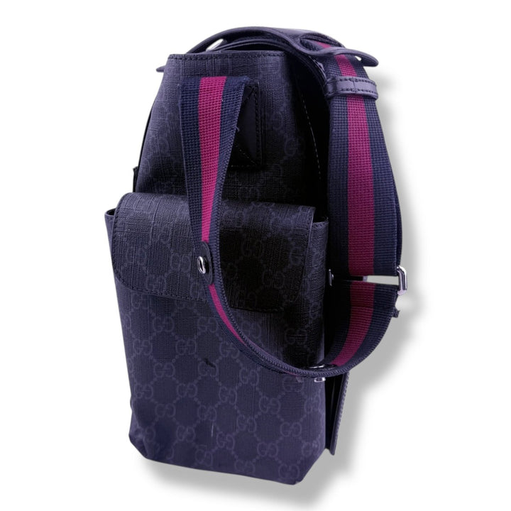 Gucci GG Canvas Black Supreme Monogram Large Baby Changing Bag - Lux Central