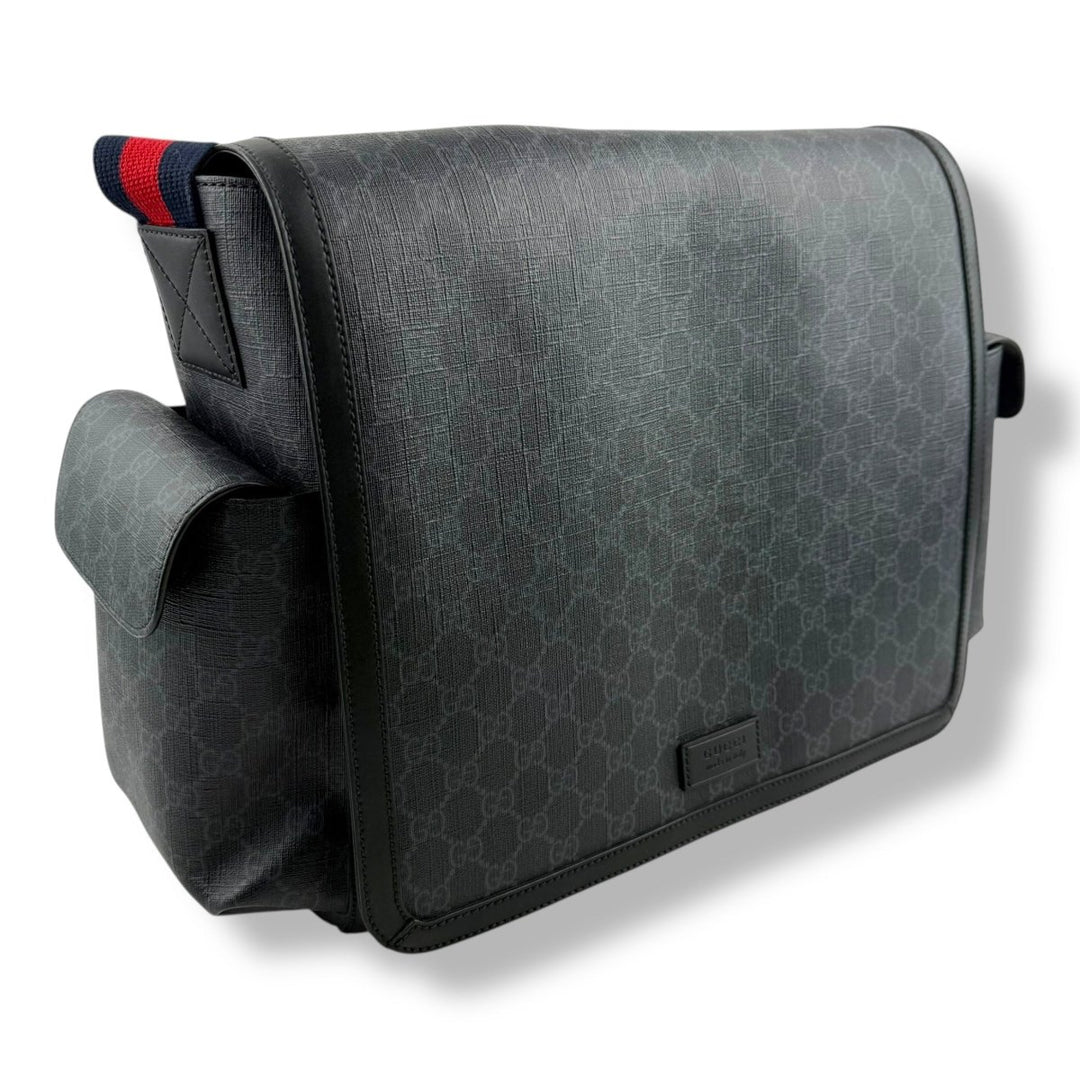 Gucci GG Canvas Black Supreme Monogram Large Baby Changing Bag - Lux Central