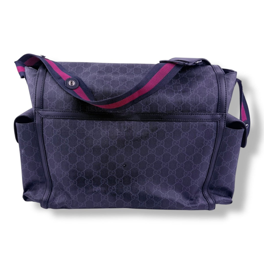 Gucci GG Canvas Black Supreme Monogram Large Baby Changing Bag - Lux Central