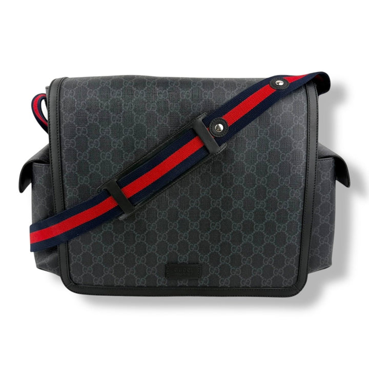 Gucci GG Canvas Black Supreme Monogram Large Baby Changing Bag - Lux Central