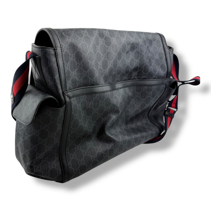 Gucci GG Canvas Black Supreme Monogram Large Baby Changing Bag - Lux Central