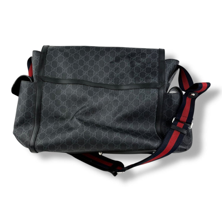 Gucci GG Canvas Black Supreme Monogram Large Baby Changing Bag - Lux Central