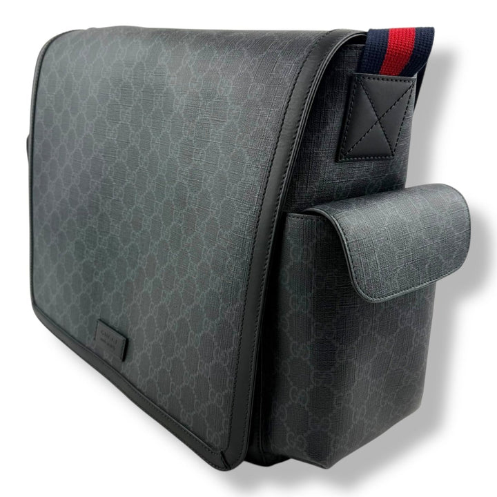 Gucci GG Canvas Black Supreme Monogram Large Baby Changing Bag - Lux Central