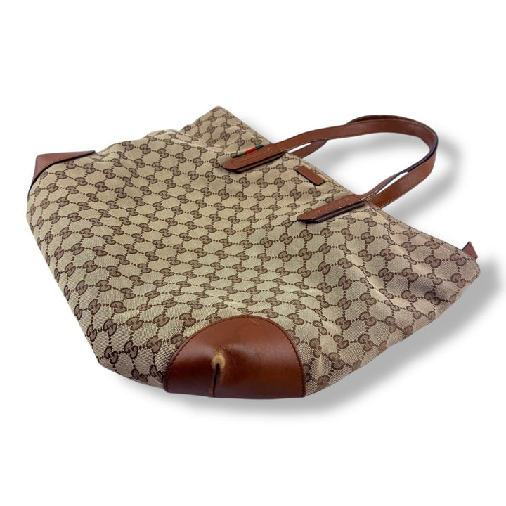 Gucci GG Canvas Monogram Brown/Beige Tote Handbag - Lux Central