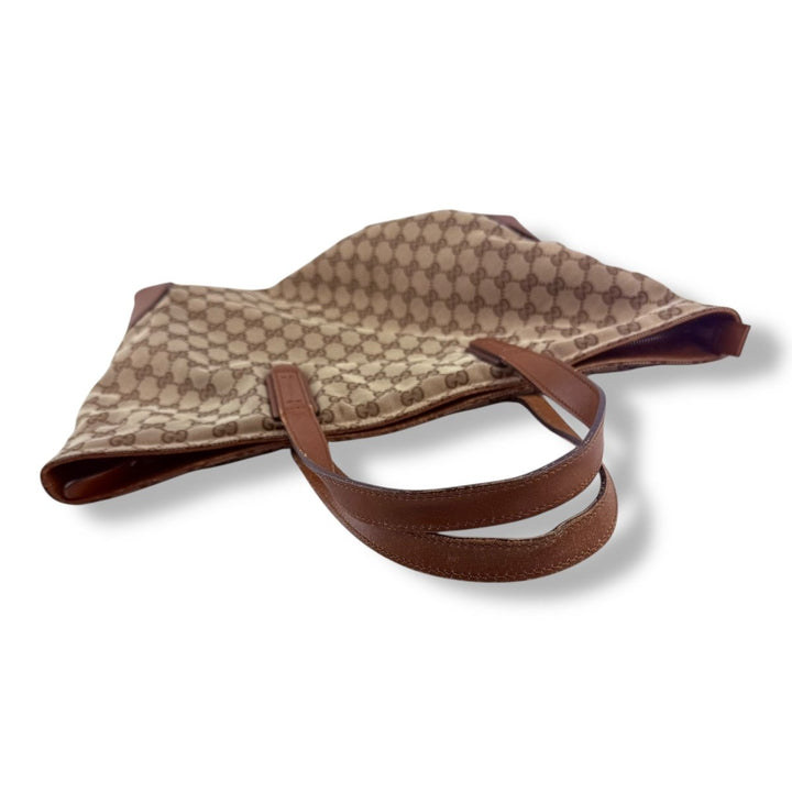 Gucci GG Canvas Monogram Brown/Beige Tote Handbag - Lux Central