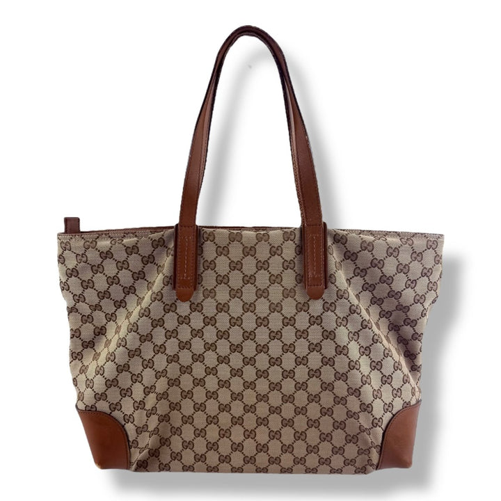 Gucci GG Canvas Monogram Brown/Beige Tote Handbag - Lux Central