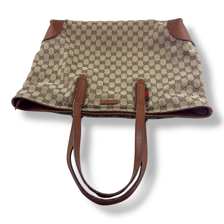 Gucci GG Canvas Monogram Brown/Beige Tote Handbag - Lux Central