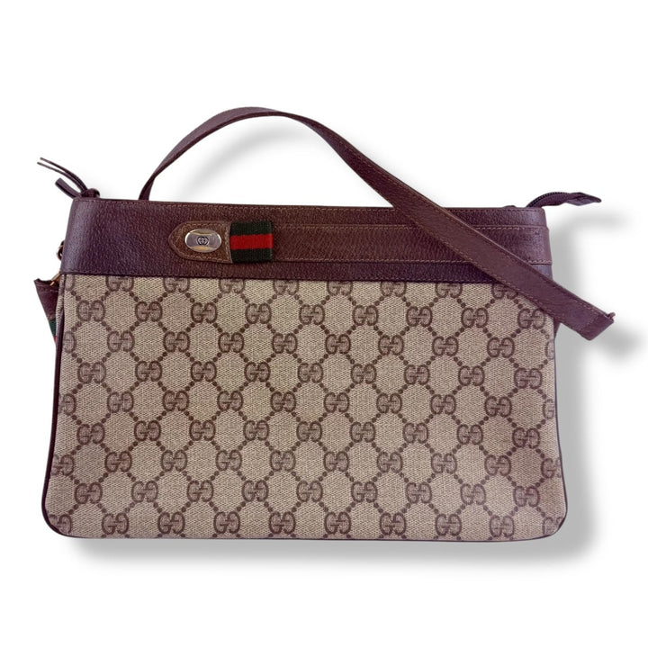 Gucci GG Canvas Web Sherry Line Shoulder Bag - Lux Central