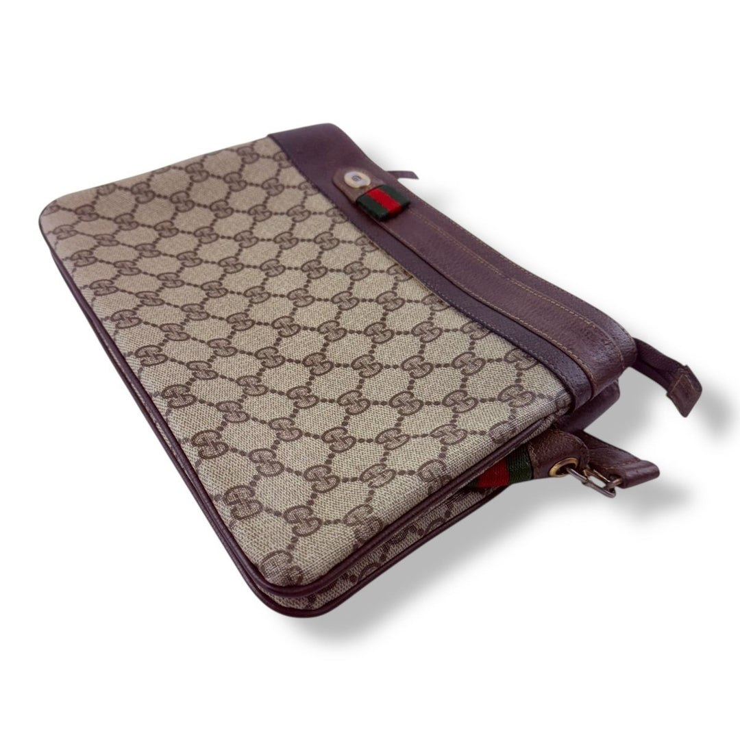 Gucci GG Canvas Web Sherry Line Shoulder Bag - Lux Central