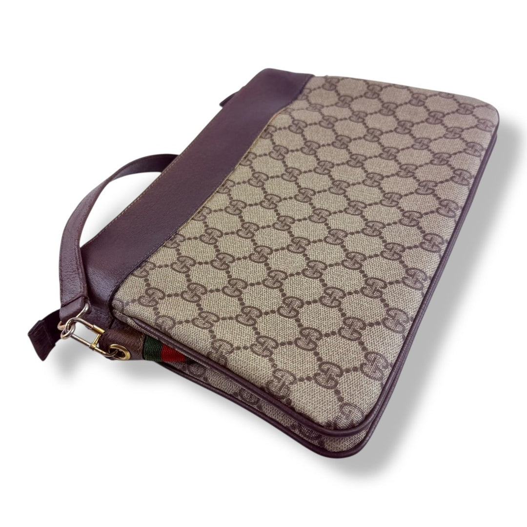 Gucci GG Canvas Web Sherry Line Shoulder Bag - Lux Central