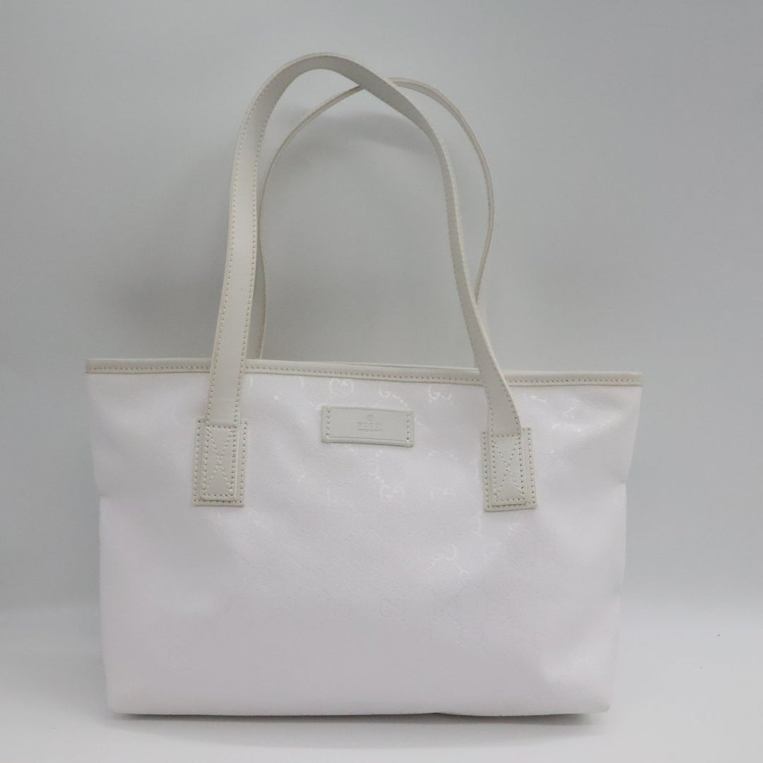 Gucci GG Canvas White Tote Bag - Lux Central