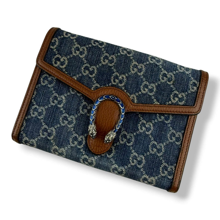 Gucci GG Denim Dionysus Wallet On Chain Handbag - Lux Central
