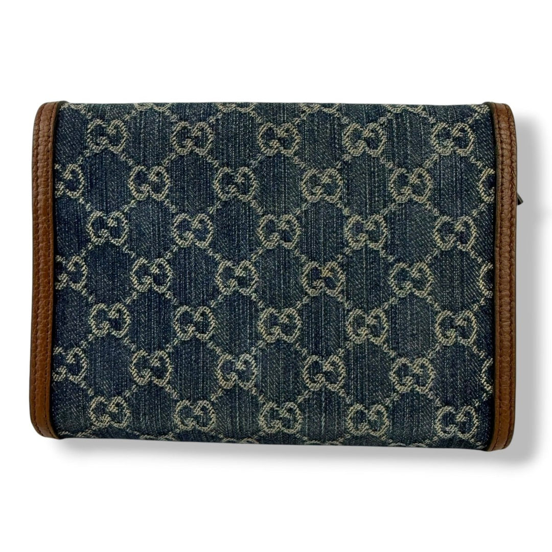 Gucci GG Denim Dionysus Wallet On Chain Handbag - Lux Central