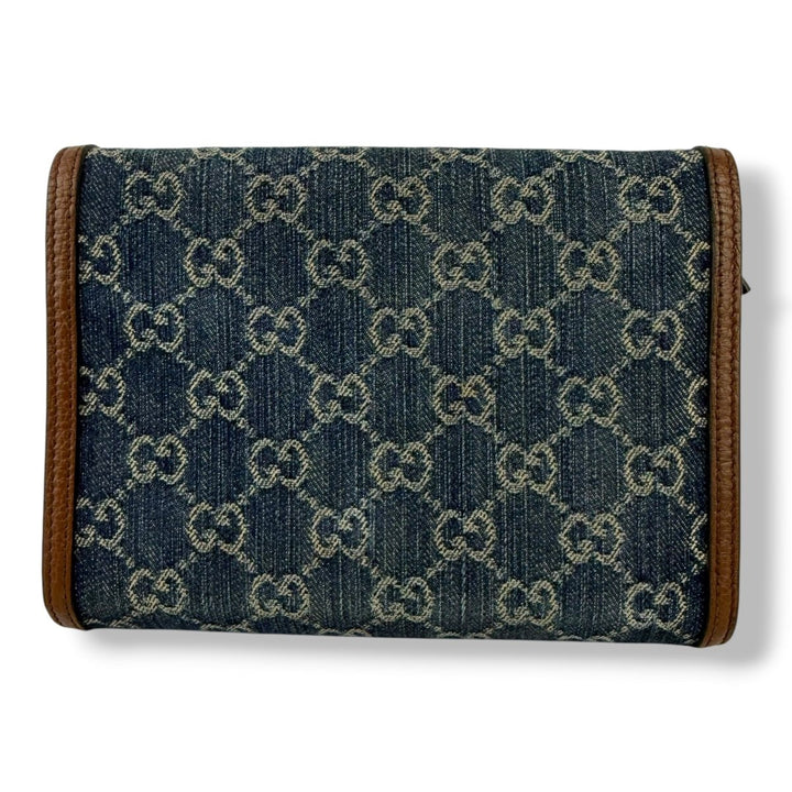 Gucci GG Denim Dionysus Wallet On Chain Handbag - Lux Central