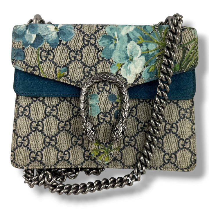Gucci GG Dionysus Beige Blue Bloom Mini Handbag - Lux Central